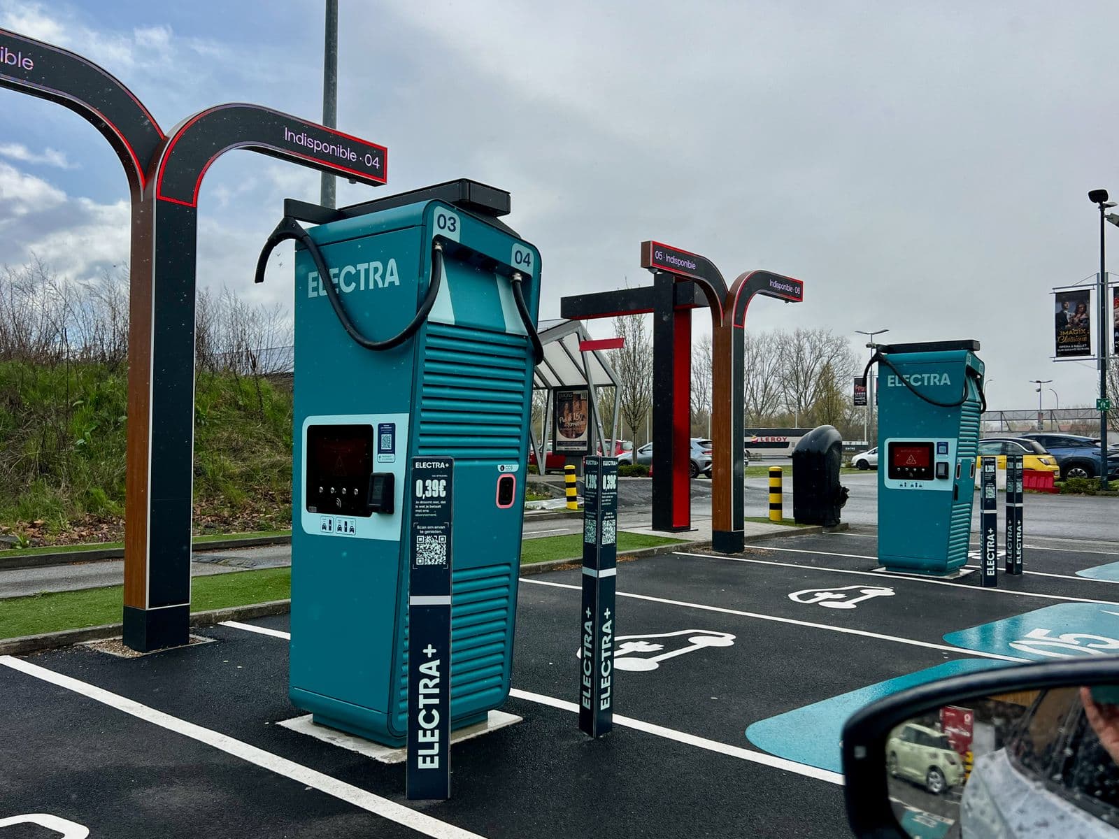 EV charging points in a shared parking area